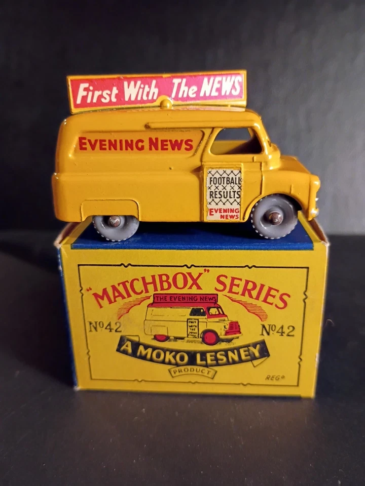 Matchbox #42A Bedford Evening News Van GPW 1957 VN/MINT  In Original B3 Box - Image 2 of 4