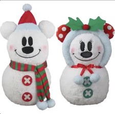 Disney Mickey Minnie Snowman Christmas Greeter Set 2 21  Holiday Decor