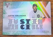 2015 Topps Triple Threads Relics Emerald /18 Justin Verlander #TTR-JVR1