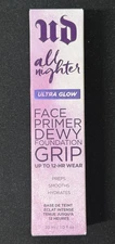 Urban Decay All Nighter Ultra Glow Face Primer Dewy Foundation Grip - 30ml/1.0oz