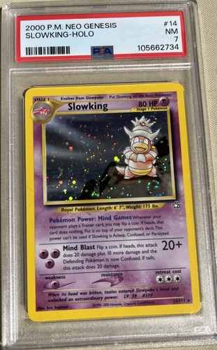 Vintage Slowking 14/111 Neo Genesis-Unlimited Edition Holo PSA 7 W/ SWIRL!!! - Picture 1 of 3