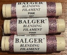 3 Kreinik Balger Metallics Blending Filament 007 PINK thread 50M Each