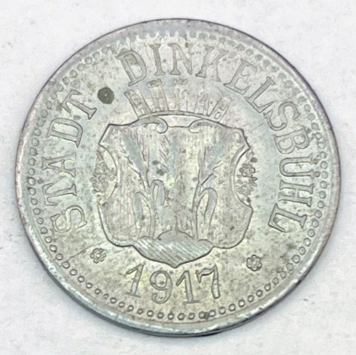 1917 Germany Dinkelsbuhl 10 Pfennig Funck2012#98.2 XF AU Still Has Luster Scarce - 第 1/2 張圖片