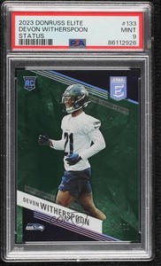 2023 Donruss Elite Rookies Status /21 Devon Witherspoon PSA 9 MINT Rookie RC