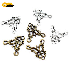 30pc Connector Charms Antique Silver Bronze Butterfly Flower Pendant Charm