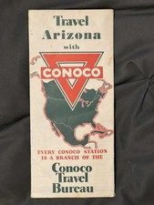 Vintage~Conoco~Travel Arizona Map~Conoco Trav...
