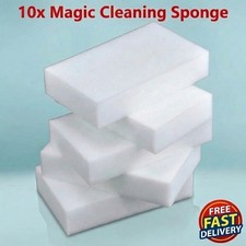 10 x Magic Cleaning Sponge Eraser Stain Remover Melamine Foam UK FREE POSTAGE!