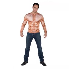 Padded Muscles Photo Real Shirt Adult Costume One Size