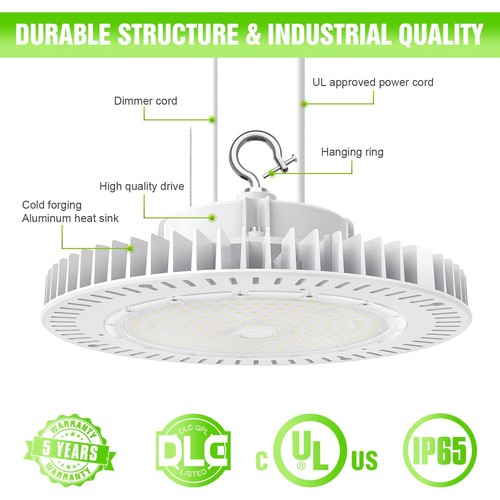 LED High Bay Light UFO 150W 22500LM 5000K DLC Listed Commercial Lights Dimmable - Picture 9 of 15