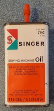 NICE Vintage Singer Sewing Machine 4oz Metal Lubricating Oil Can 75 Cents