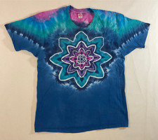 XL tie-dye 1990s handmade t-shirt 7 color lotus made in USA Deadhead rock music