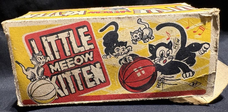 Occupied Japan Modern Toys Little Meeow Kitten Wind Up Cat Original Box Works