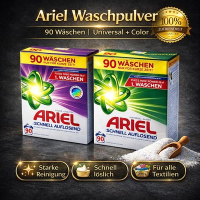 Ariel Waschpulver - 90 Wäschen Universal + Color + Pulver - 5kg - Original - Bild 1 von 4