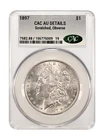 1897 Morgan "CAC AU-Scrached"🔥 Quality Coin, CAC PREMIUM, High Points-Hair!✅