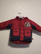 Vintage Outbrook Kids Red Train Bear Jacket 24 M NWT