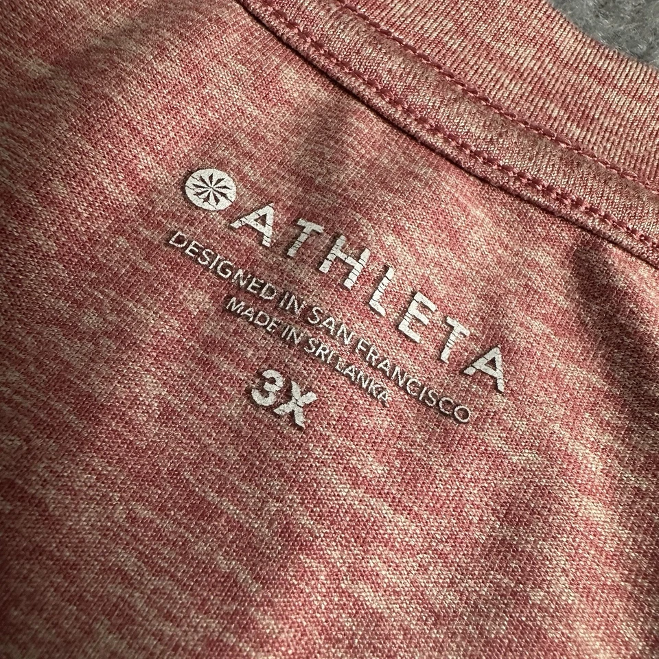 ATHLETA Womens Long Sleeve Training Top Size 3X Pink Wicking - Image 3 of 4