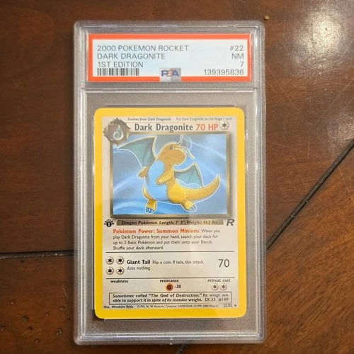 Pokémon Team Rocket Dark Dragonite 1st Edition Non Holo PSA 7 2000