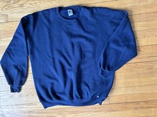 Vintage 90s Russell Athletic Blank Sweatshirt XXL USA Men's Blue Navy 2XL