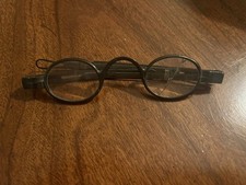 Antique Oval Metal Eyeglasses With Adjustable Sides, One Lense Cracked