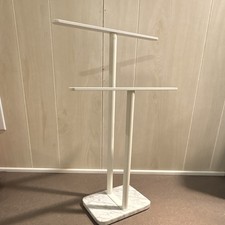 White Marble Base standing towel rack for bathroom counter
