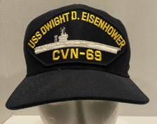 Vintage USS Dwight D Eisenhower CVN 69 Snapback Trucker Hat Cap Patch USA Made