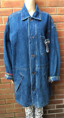 Damen Jeansmantel mit Rüschen wattiert Größe XL. Vintage