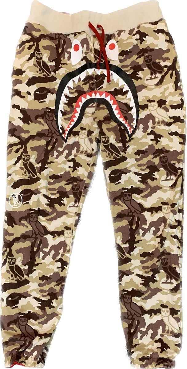 BAPE X OVO REVERSIBLE WOODLAND CAMO SHARK SWEATPANT