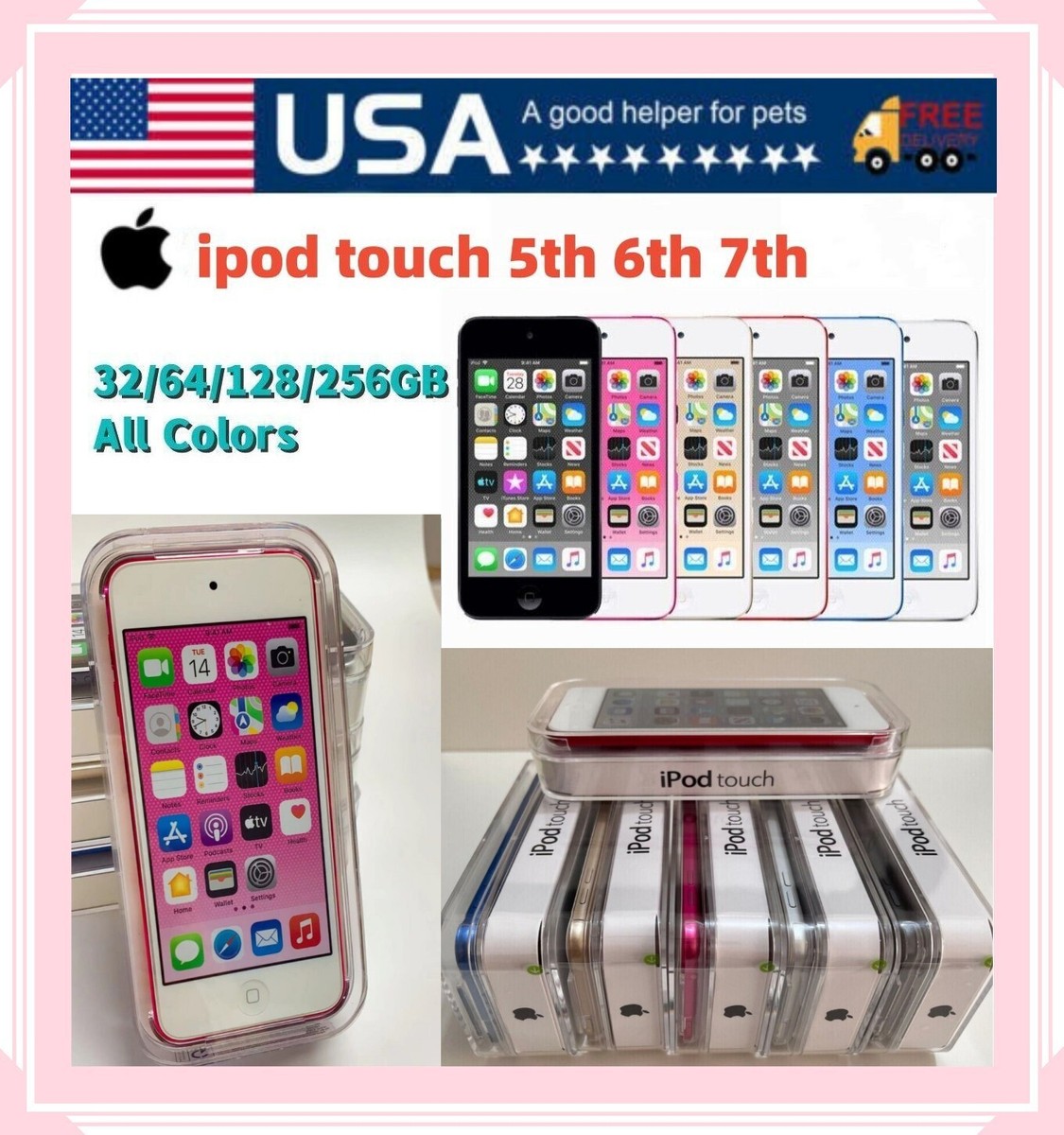 NEW，Apple iPod touch 6th 7th Gen 32/64/128/256GB MP4，Sealed BOX