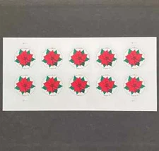 USA 2018 Stamps Global Forever Poinsettia Sheet of 10 x $1.70 = $17.00
