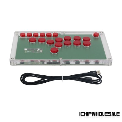 HG-W003 Arcade Controller Game Controller Arcade Stick+Red Buttons for Hitbox PC