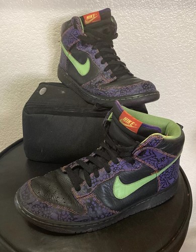 nike dunk high black purple