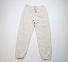 Vtg 90s Streetwear Mens Large Blank Triblend Sweatpants Joggers Heather Gray USA