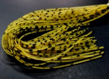 RUBBER SILICONE LEGS - Fly Tying Material - MUSTARD/ BLACK DOT - Sili Legs - NEW
