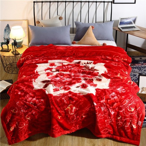 Heavy Blanket Luxury Thick Winter Blanket Soft Quilt Bed Cover Raschel Blankets - Picture 9 of 19