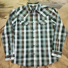 Gibson Trading Co Men's Plaid Button Up Western Shirt Sz M