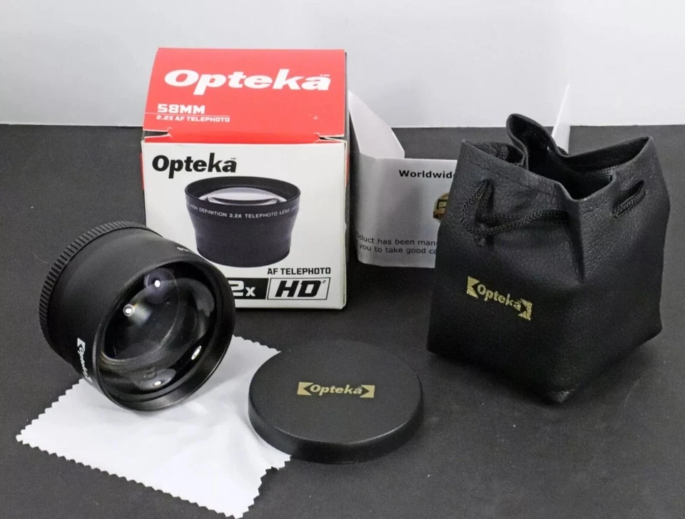 OPTEKA AF Telephoto 2.2x HD 58mm Filter Mount LENS ENHANCEMENT - NEW IN BOX - Image 2 of 4