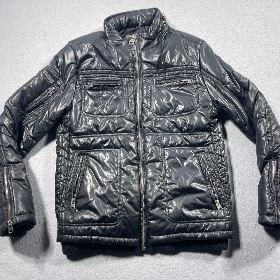 Buffalo David Bitton Outerwear Jacket Puffer Men Large Black Hooded - Image 2 of 4