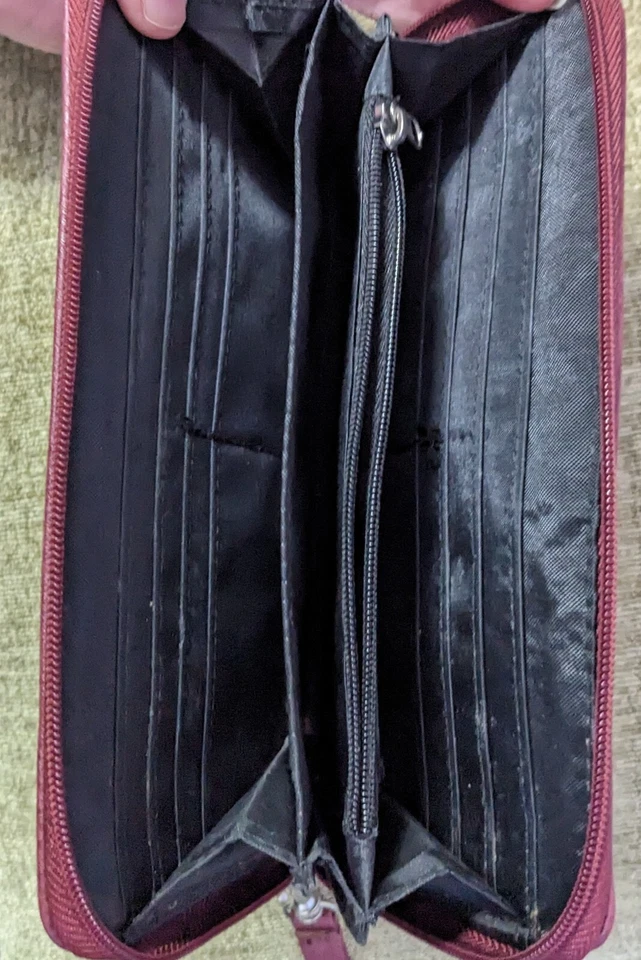 Nicole Miller молнии вокруг кошелек с ремешком темно сливы застежки Нью-Йорк бумажник Winterberry - Изображение 3 из 3