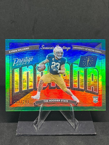 Kyren Williams 2022 Prestige Season Greetings VERDE/249 #SG16 Notre Dame Rookie - Imagen 1 de 2