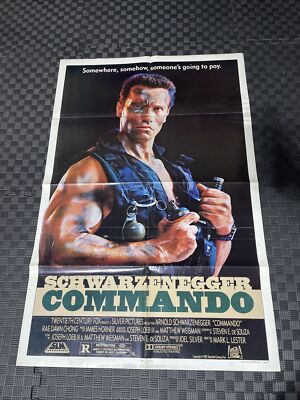 Commando Arnold Schwarzenegger 1988 US 27x41 Original Movie Poster Used In Thtre