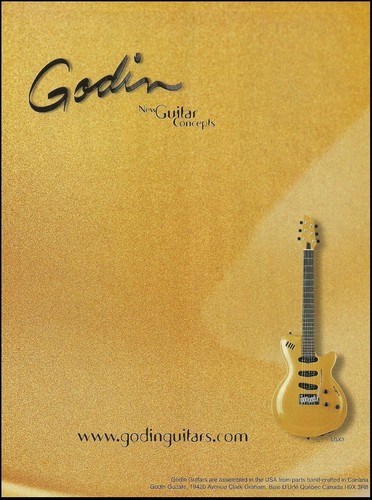 The Godin LGX3 electric guitar advertisement 2001 ad print - Photo 1 sur 1