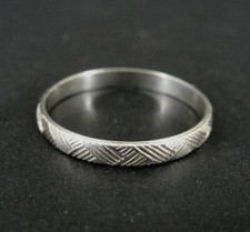 Ring Silver Criss Cross Line Design Sterling 925 Stackable Band Size 10.75 Ring