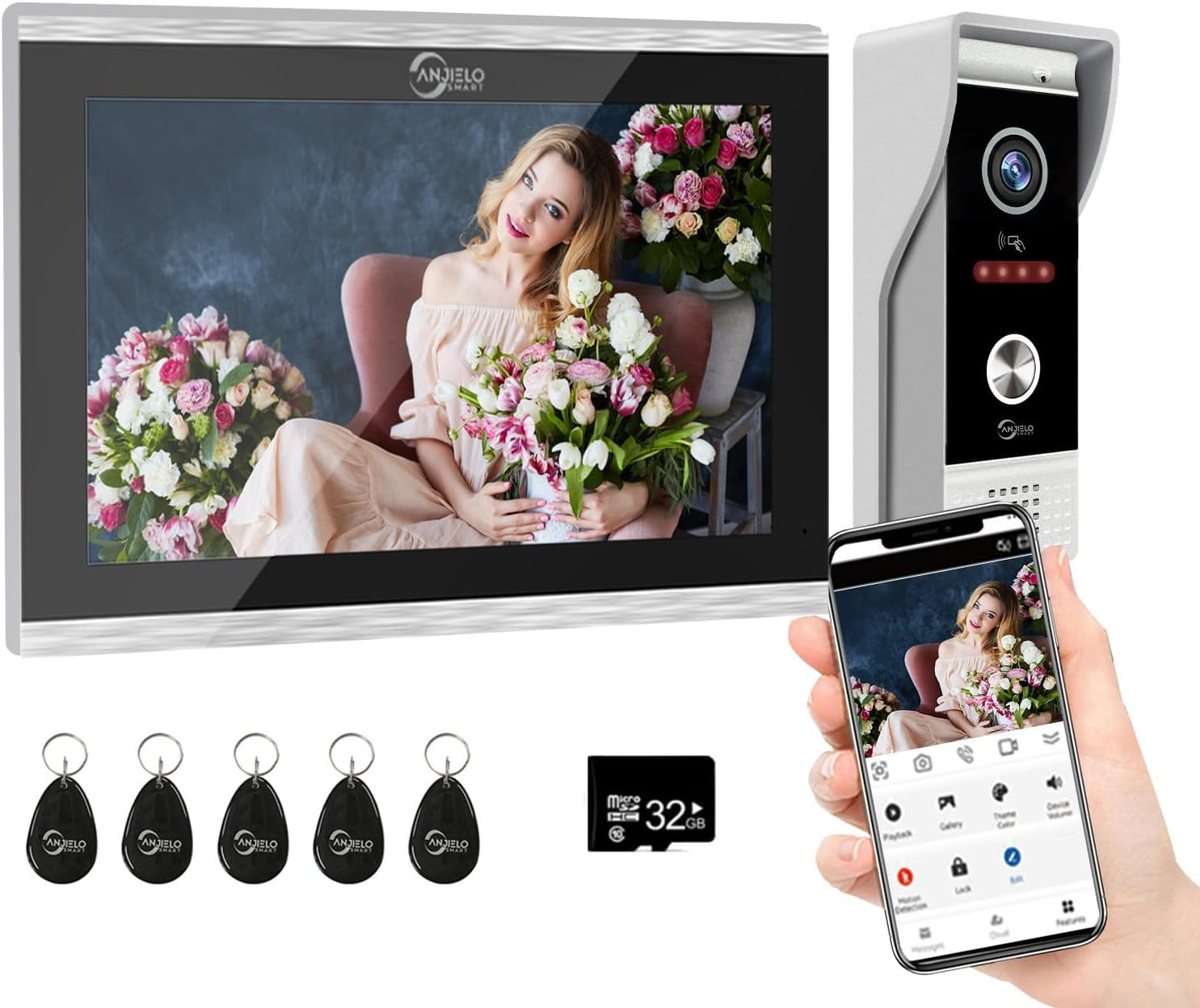 Wired Video Doorbell Apartment Intercom System,10 Inch Full 