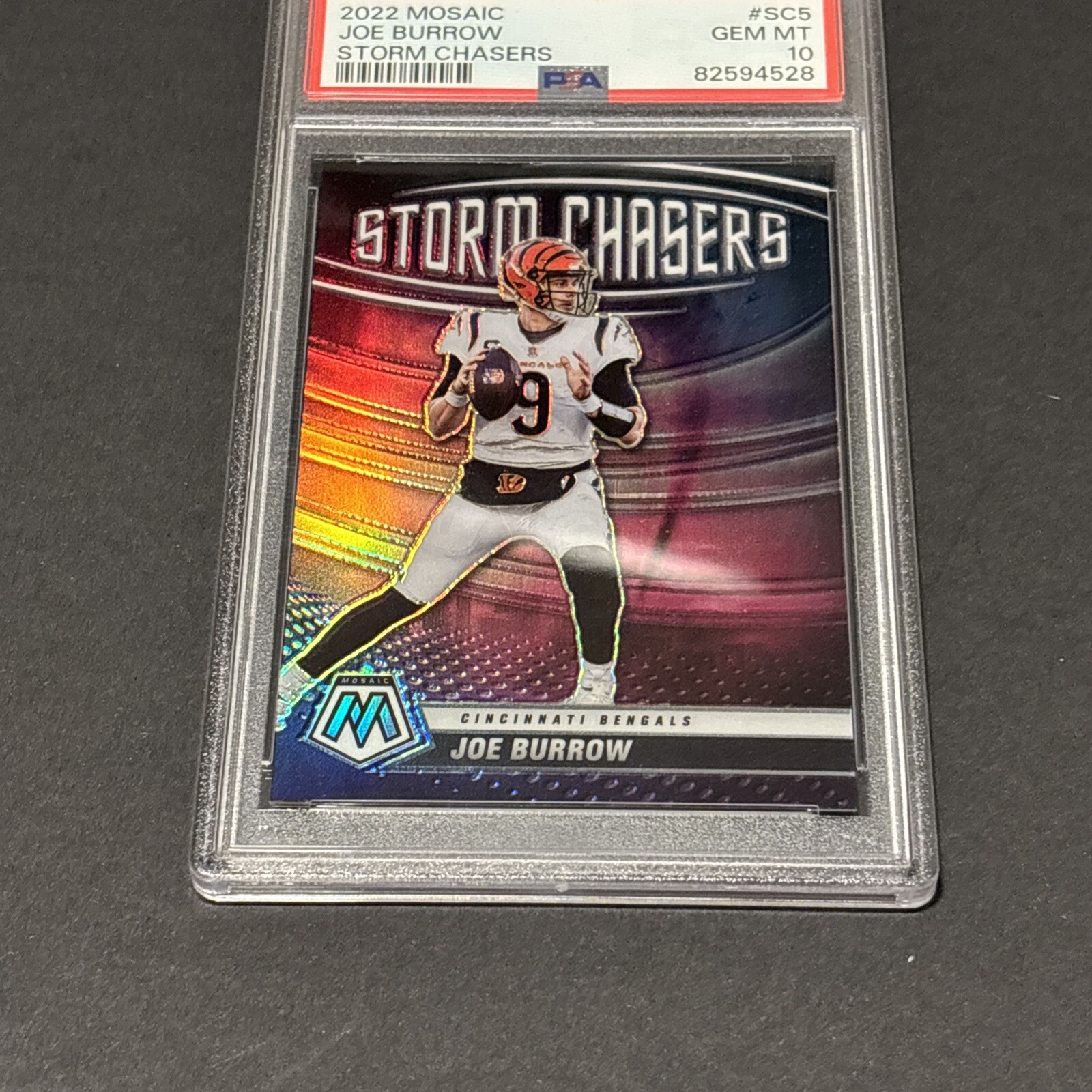 2022 Mosaic Joe Burrow Storm Chasers SP  CASE HIT PSA 10! 🐅  Cincinnati Bengals
