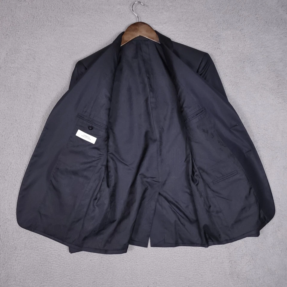 Blazer Gianni Versace Para Hombres 46 Azul Mezcla de Lana 2 Botones Traje Chaqueta Carrera Formal Foto 3 de 4