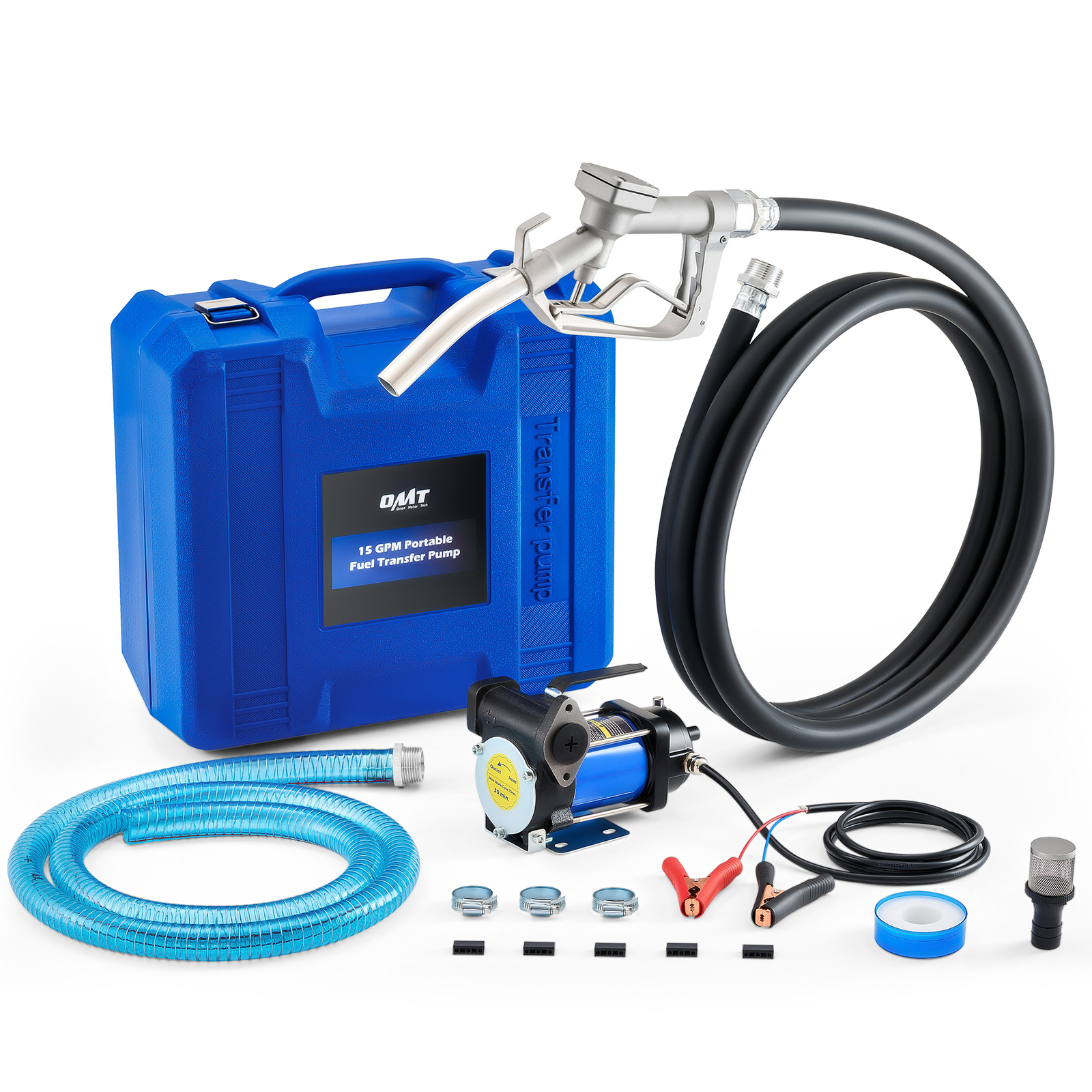 OMT 15gpm Gasoline Transfer Pump Kit for Kerosene Diesel with Inner Bypass Valve