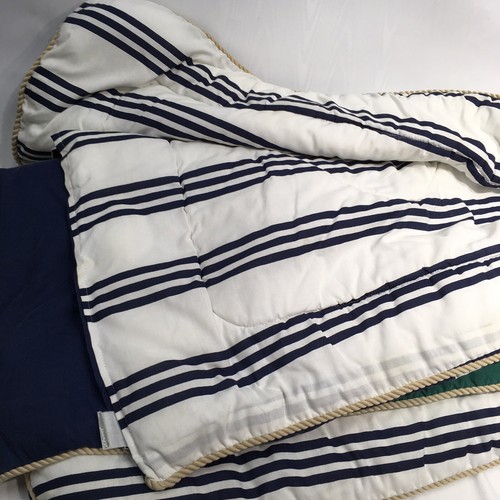 Vintage JC Penney Comforter Nautical Stripe Rope Twin Blue Green Red White - Picture 6 of 7