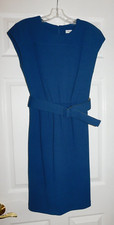 Calvin Klein Women's Size 2 Dark Teal Belted Pencil Sheath Unlined Stretch Dress