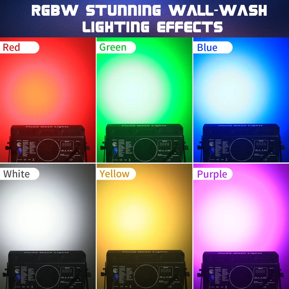 420W RGBW Wall Wash Light Strobe Stage DJ Beam Light Show Light Master-slave USA - Image 3 of 4