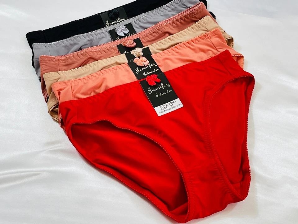 Women Briefs 3, 6 or12 Bikini High cut Panties Undies Satin Silky Cool Lot 63021 - Image 3 of 4